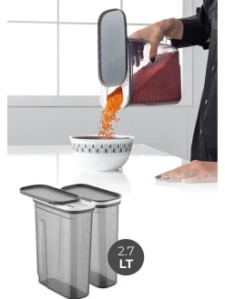 Violeta Home Aufbewahren & Servieren<2er-Set: Vorratsbehälter in Grau - 1,8 l