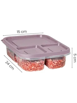 Violeta Home Aufbewahren & Servieren<4er-Set: Vorratsbehälter in Lila - (B)24 x (H)15 x (T)5 cm