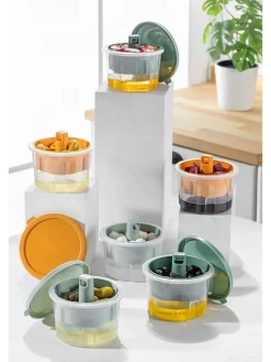 Violeta Home Aufbewahren & Servieren<6er-Set: Vorratsbehälter in Orange/ Grün/ Hellblau - 650 ml