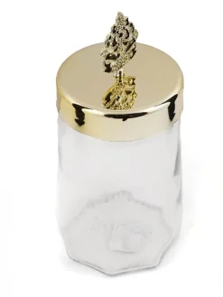 Violeta Home Aufbewahren & Servieren<3er-Set: Vorratsgläser in Transparent/ Gold - (H)20 cm