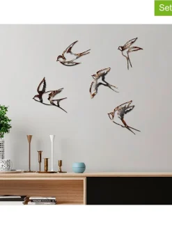 ABERTO DESIGN Wanddekoration<5er-Set: Wanddekore "Birds - 2"