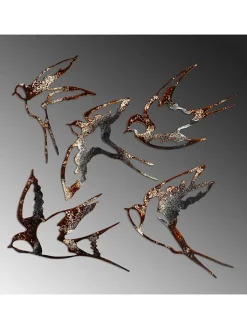 ABERTO DESIGN Wanddekoration<5er-Set: Wanddekore "Birds - 2"