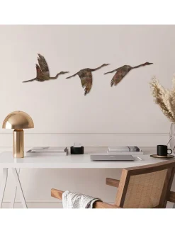ABERTO DESIGN Wanddekoration<3er-Set: Wanddekore "Rusty Birds"
