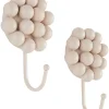 Jotex Weitere Haushaltshelfer<2er-Set: Wandhaken ''Benevento'' in Beige - (B)10,5 x (H)15,8 x (T)5,5 cm