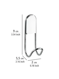 Wenko Badaccessoires<2er-Set: Wandhaken ''Classic'' in Silber - (L)9 cm