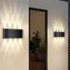 ZMH Wandleuchten<2er-Set Wandleuchte LED in schwarz Modern warmweiß 7W IP65 Up Down L 22cm