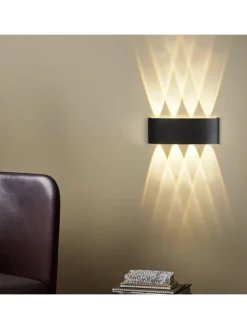 ZMH Wandleuchten<2er-Set Wandleuchte LED in schwarz Modern warmweiß 7W IP65 Up Down L 22cm