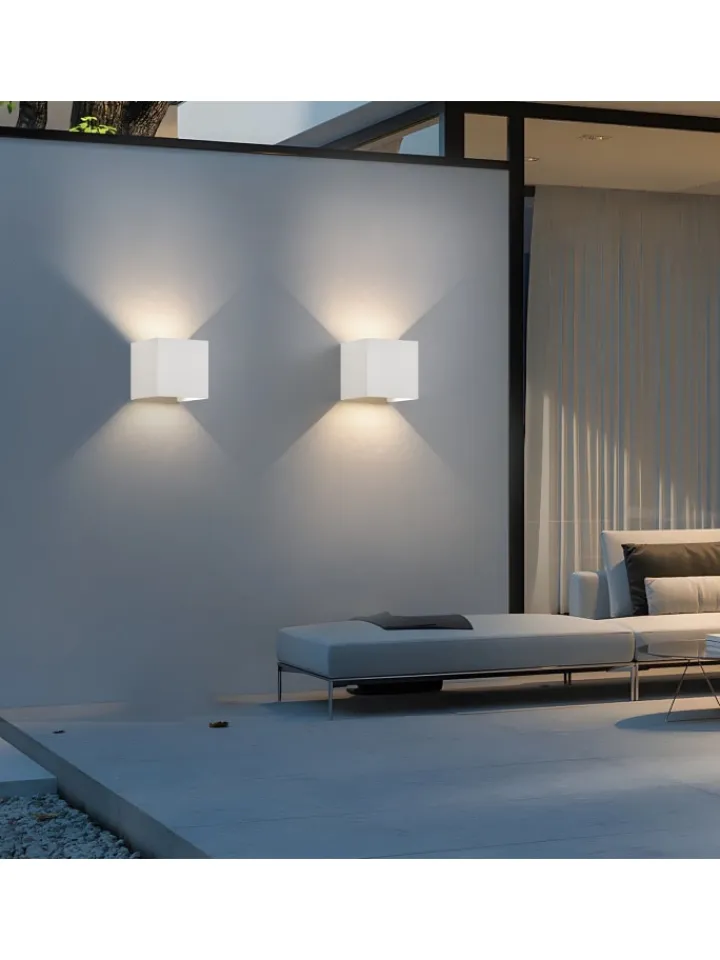 ZMH Wandleuchten<4er-Set Wandleuchte LED 5W in weiß modern 3000K warmweiß IP65