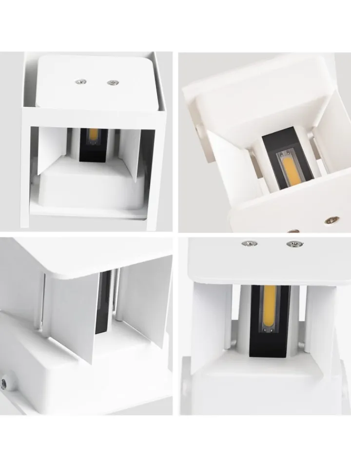 ZMH Wandleuchten<4er-Set Wandleuchte LED 5W in weiß modern 3000K warmweiß IP65