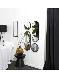 Rétro Chic Spiegel<4er-Set: Wandspiegel "Versa" in Schwarz