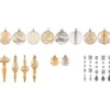 Beliani Künstliche Weihnachtsbäume<35er-Set Weihnachtsbaumkugeln BLING in Gold/Silber/Transparent