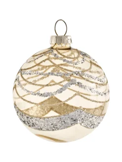 Beliani Künstliche Weihnachtsbäume<35er-Set Weihnachtsbaumkugeln BLING in Gold/Silber/Transparent