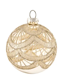 Beliani Künstliche Weihnachtsbäume<35er-Set Weihnachtsbaumkugeln BLING in Gold/Silber/Transparent