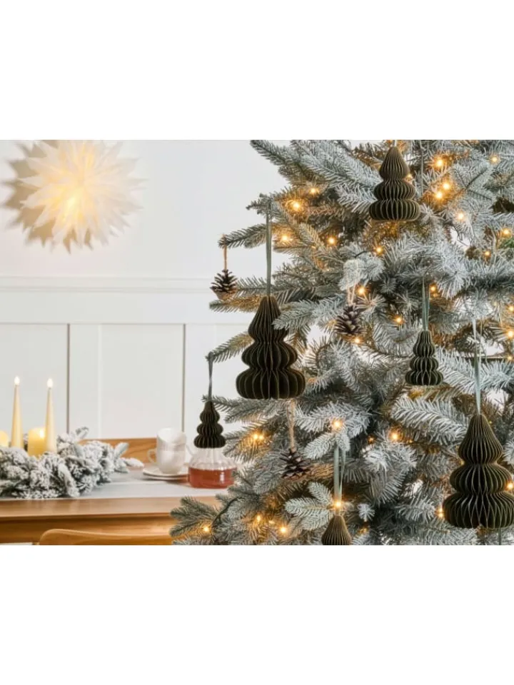 Beliani Künstliche Weihnachtsbäume<19er-Set Weihnachtsbaumkugeln ORKLA in Grün