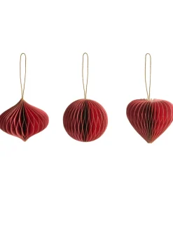 Beliani Künstliche Weihnachtsbäume<18er-Set Weihnachtsbaumkugeln SUSA in Rot