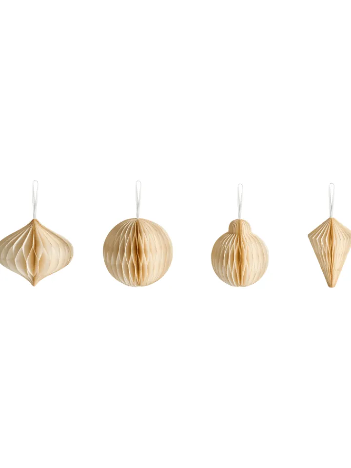 Beliani Künstliche Weihnachtsbäume<20er-Set Weihnachtsbaumkugeln JOLSTRA in Beige