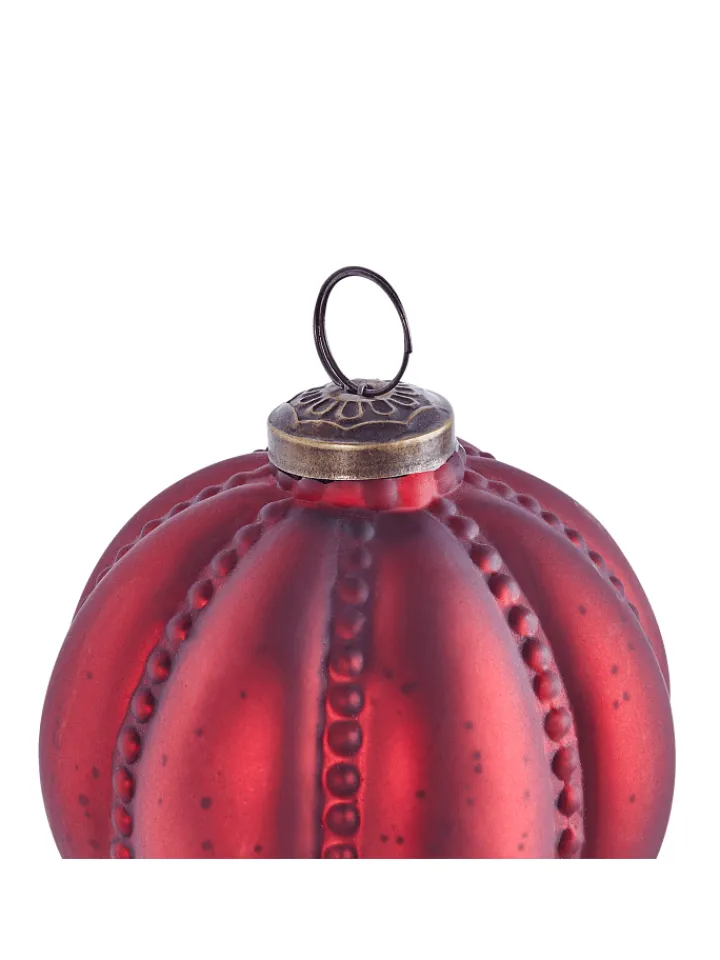 Beliani Künstliche Weihnachtsbäume<6er-Set Weihnachtsbaumkugeln ARGENTIN in Rot