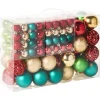 Beliani Künstliche Weihnachtsbäume<100er-Set Weihnachtsbaumkugeln VANERN in Bunt/Gold