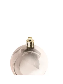 Beliani Künstliche Weihnachtsbäume<114er-Set Weihnachtsbaumkugeln GJENDE in Rosa/Gold