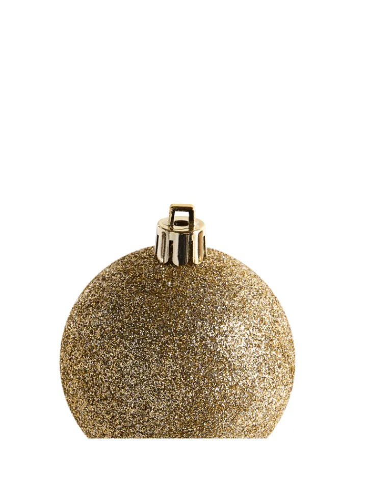 Beliani Künstliche Weihnachtsbäume<114er-Set Weihnachtsbaumkugeln GJENDE in Rosa/Gold