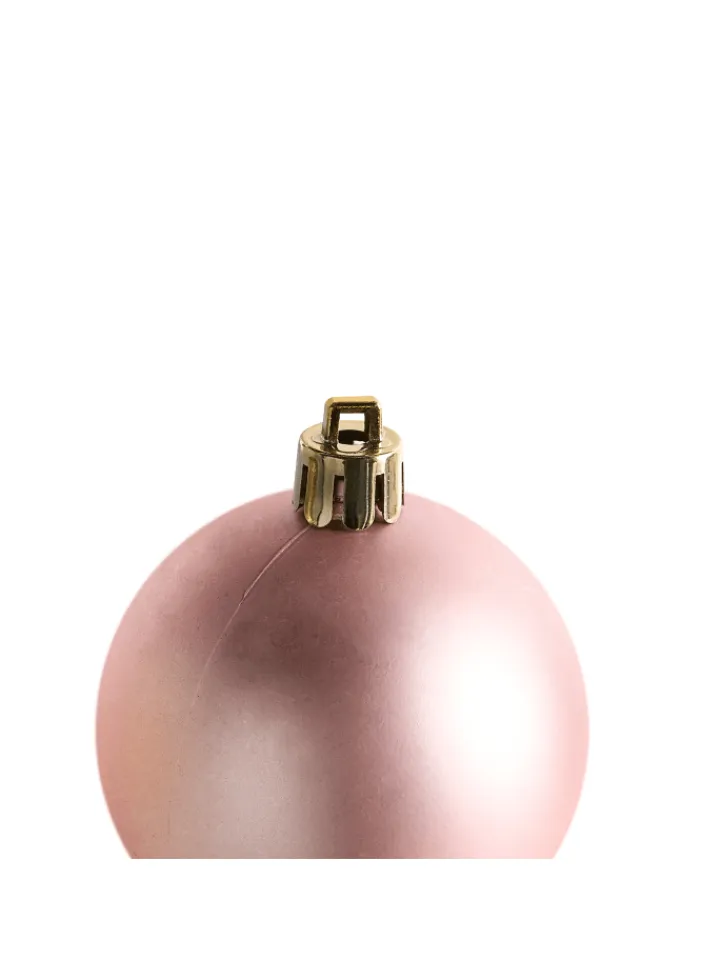 Beliani Künstliche Weihnachtsbäume<114er-Set Weihnachtsbaumkugeln GJENDE in Rosa/Gold