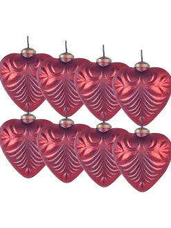 Beliani Künstliche Weihnachtsbäume<8er-Set Weihnachtsbaumkugeln FERIABLE in Rot/Gold