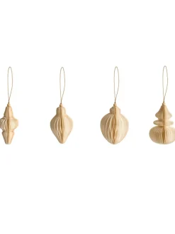 Beliani Künstliche Weihnachtsbäume<20er-Set Weihnachtsbaumkugeln ALTAELVA in Beige