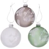 Boltze Weihnachtsschmuck<3er-Set: Weihnachtskugeln "Venla" in Braun/ Grün/ Weiß - Ø 8 cm