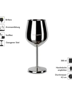 Echtwerk Gedeckter Tisch<2er-Set: Weingläser in Silber - 500 ml
