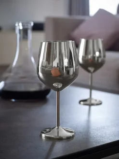 Echtwerk Gedeckter Tisch<2er-Set: Weingläser in Silber - 500 ml