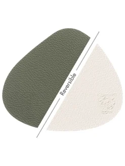 Björn Aufbewahren & Servieren<6er-Set: Wende-Untersetzer in Creme/ Grün - (L)13 x (B)11 cm