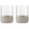 Blomus Kerzen, Vasen & Mehr<2er-Set: Windlichter "Calma" in Beige - (H)9 x Ø 7 cm