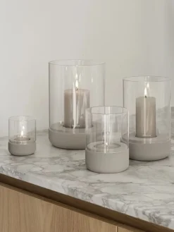 Blomus Kerzen, Vasen & Mehr<2er-Set: Windlichter "Calma" in Beige - (H)9 x Ø 7 cm