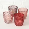 Boltze Kerzen, Vasen & Mehr<4er-Set: Windlichter "Marilu" in Rosa/ Pink/ Lila - (H)7,5 x Ø 7,5 cm