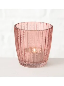 Boltze Kerzen, Vasen & Mehr<4er-Set: Windlichter "Marilu" in Rosa/ Pink/ Lila - (H)7,5 x Ø 7,5 cm