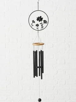 Boltze Gartendekoration<2er-Set: Windspiele "Esra" in Schwarz - (L)47 cm