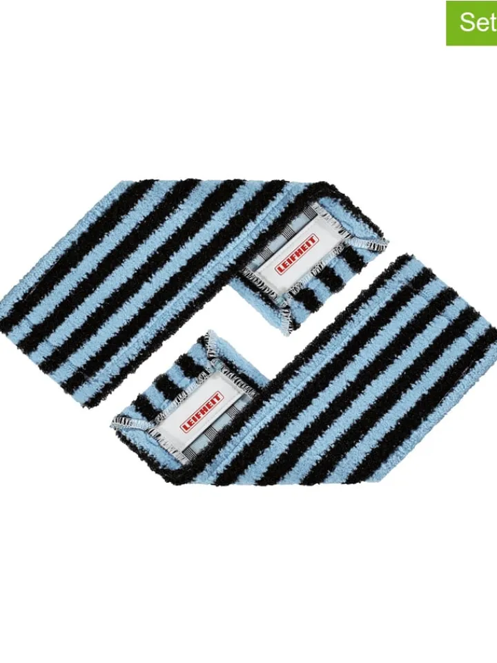 Leifheit Putz- & Waschutensilien<2er-Set: Wischbezüge "Profi XL outdoor active" in Schwarz/ Hellblau
