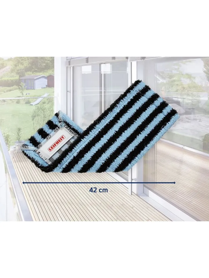 Leifheit Putz- & Waschutensilien<2er-Set: Wischbezüge "Profi XL outdoor active" in Schwarz/ Hellblau
