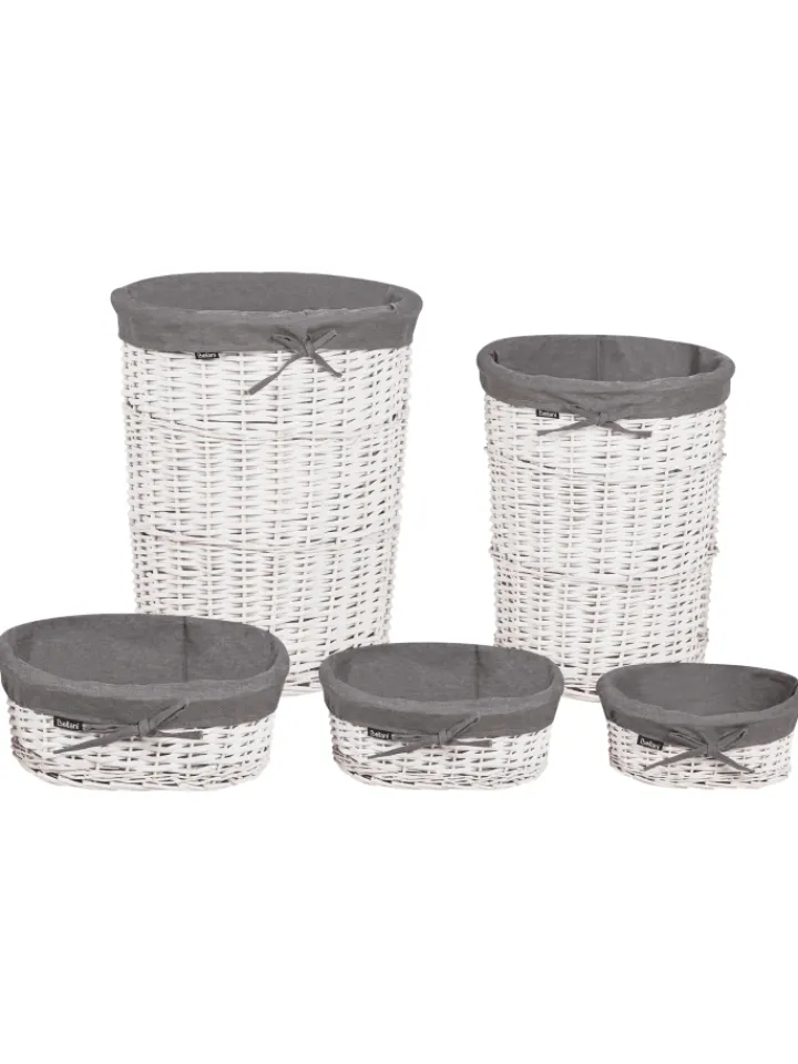 Beliani Wäschekörbe & -Ständer<1er-Set Wäschekörbe VAKARI in Grau/Weiß