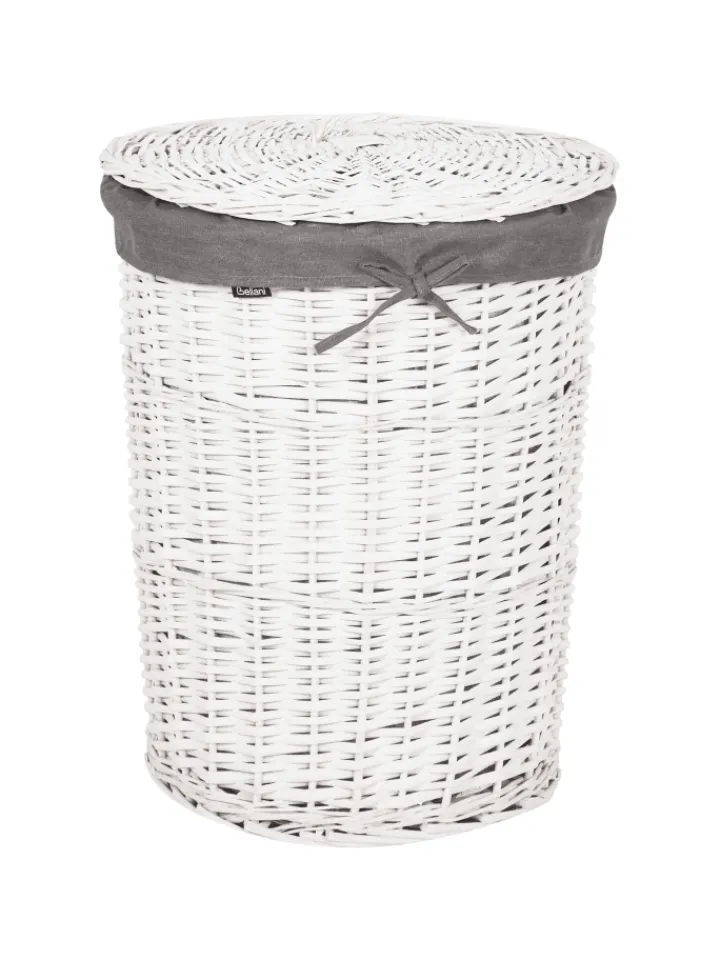 Beliani Wäschekörbe & -Ständer<1er-Set Wäschekörbe VAKARI in Grau/Weiß