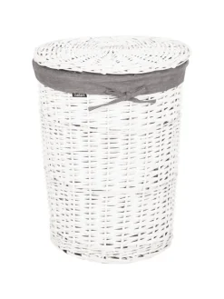 Beliani Wäschekörbe & -Ständer<1er-Set Wäschekörbe VAKARI in Grau/Weiß