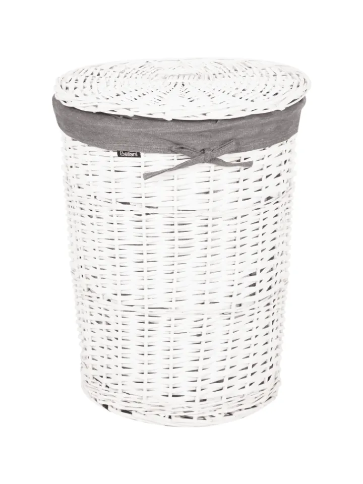 Beliani Wäschekörbe & -Ständer<1er-Set Wäschekörbe VAKARI in Grau/Weiß