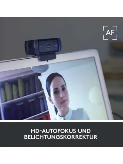 Logitech Foto & Video<Erstklassige Webcam C920 mit 1080p Full-HD - gestochen in Schwarz