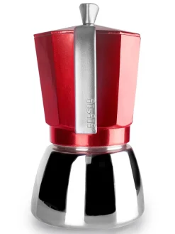 Ibili Küchenelektronik<Espressokocher ''Elba'' in Rot/ Silber - 600 ml