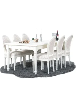 ebuy24 Möbel-Sets<Essgruppe Amaretta (7-teilig) Weiß/Beige 180 x 100 cm