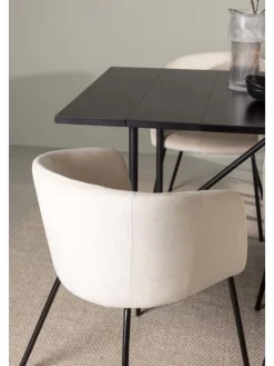 ebuy24 Möbel-Sets<Essgruppe Astrid 9 (7-teilig) Schwarz 90 x 200 cm