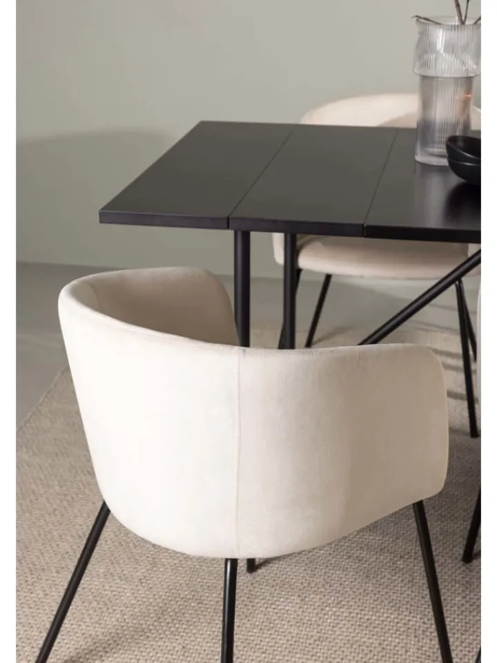 ebuy24 Möbel-Sets<Essgruppe Astrid 9 (7-teilig) Schwarz 90 x 200 cm