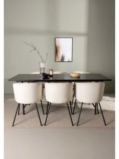ebuy24 Möbel-Sets<Essgruppe Astrid 9 (7-teilig) Schwarz 90 x 200 cm