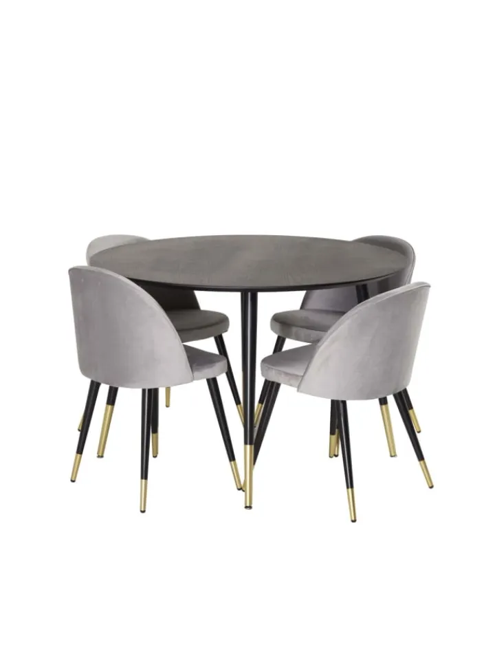 ebuy24 Möbel-Sets<Essgruppe Dipp 1 (5-teilig) Beige Und Dunkelgrau 115 x 115 cm