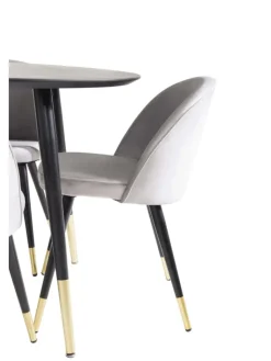ebuy24 Möbel-Sets<Essgruppe Dipp 1 (5-teilig) Beige Und Dunkelgrau 115 x 115 cm